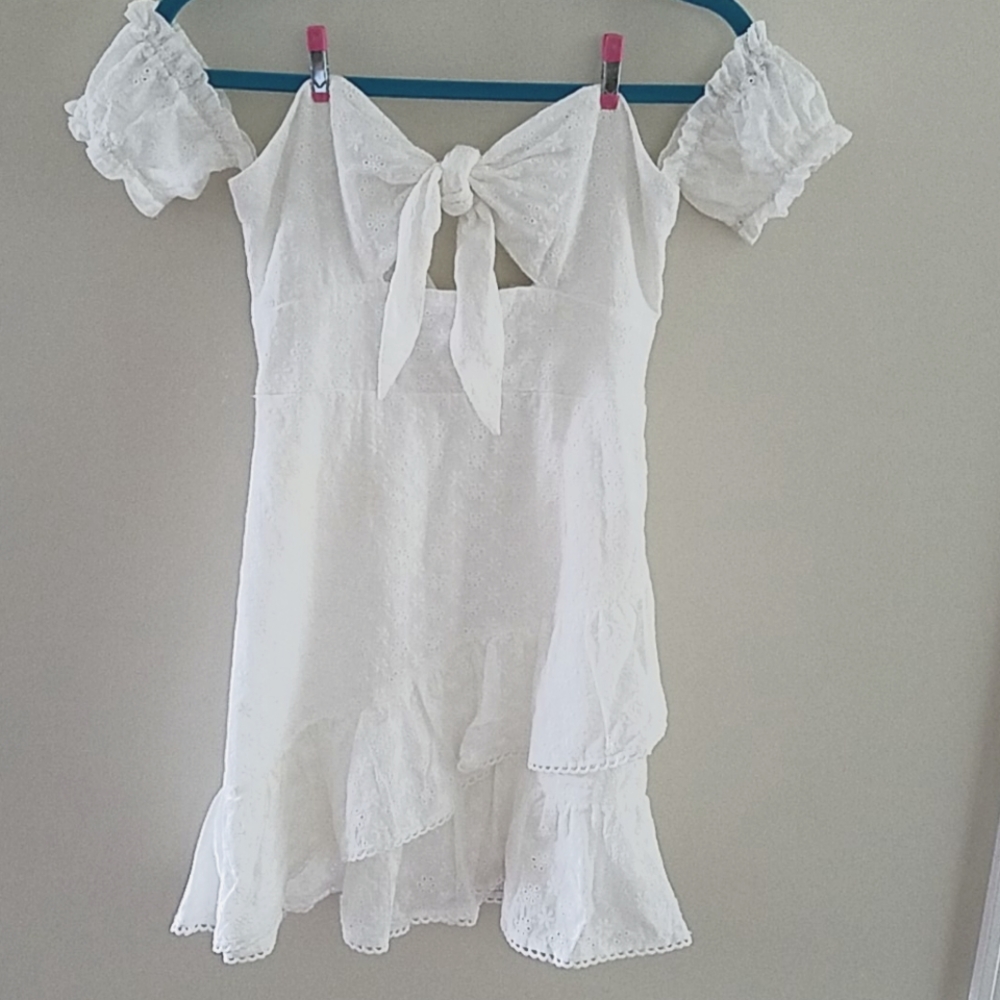 Fashion Nova eyelet white mini dress